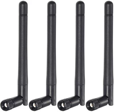 Bingfu Dual Band WiFi 2.4GHz 5GHz 5.8GHz 3dBi MIMO RP-SMA Male Antenna 4-Pack - Image 1 of 4
