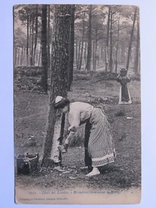 02F7 CPA Tarjeta Postal-Pequeños Métiers - Landes - Résinières Recogiendo, * - Picture 1 of 2