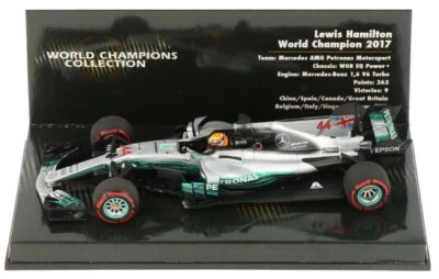 Minichamps Mercedes W08 AMG F1 #44 2017 Lewis Hamilton World Champion 1/43 Scale - Image 1 of 4