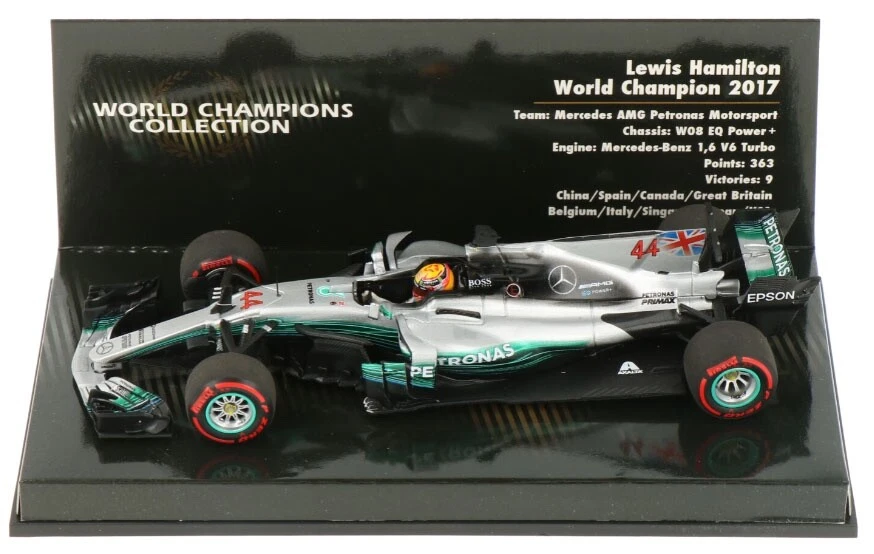 Minichamps Mercedes W08 AMG F1 #44 2017 Lewis Hamilton World Champion 1/43 Scale - Image 1 of 4