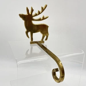 Vintage Messing Weihnachten Strumpf Aufhänger Halter Langarm Rentier - Bild 1 von 14