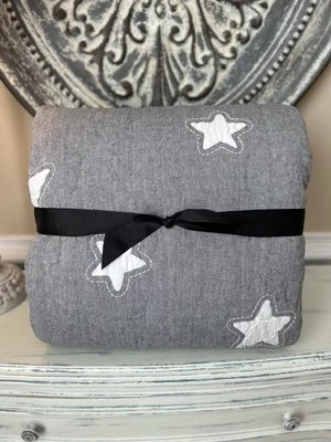 Pottery Barn Kids Shining Star Glow In The Dark FULL/QUEEN Quilt Gray NWD READ - Image 1 of 4