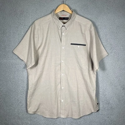 Mountain Hardwear Shirt Mens XL Brown Short Sleeve Hemp Button Up Outdoor Hiking - Image 1 of 4