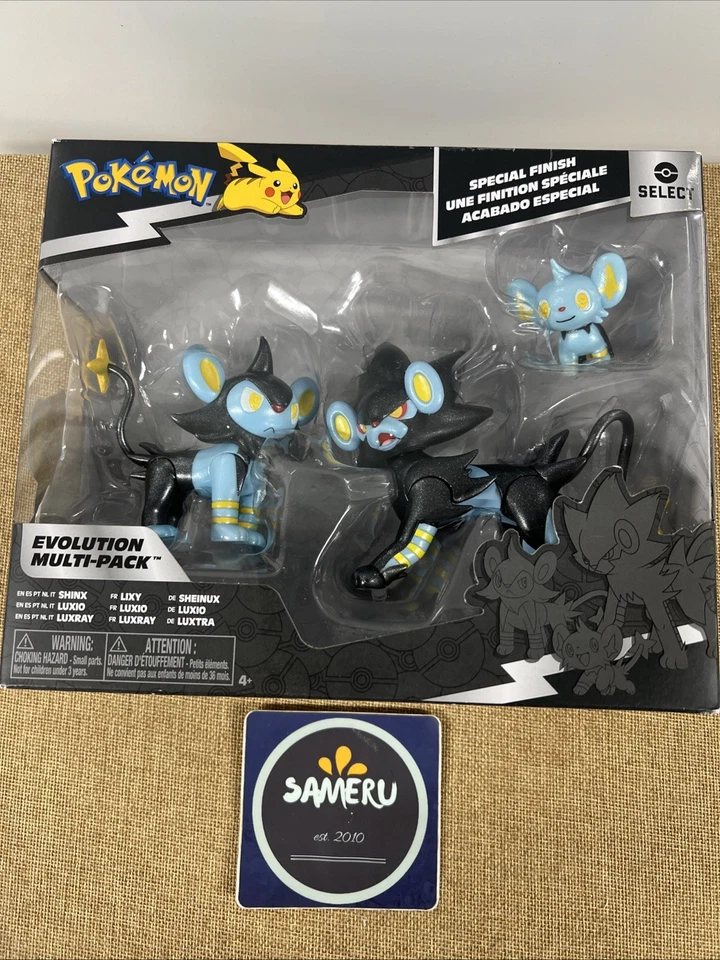 Jazwares Pokémon Shinx Luxio Luxray Evolution Action Figure Set - 3pk Toy