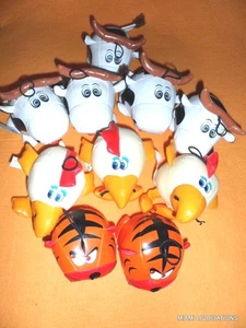LOT of 10 Animal Toys Denenes Baby Holiday Xmas Tiger Chicken Cow Foam Inside - Picture 1 of 3