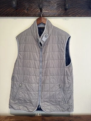 WATERVILLE Mens Navy Blue Fit Vest Linen Trim Quilted Puffer Gillet Size L 56 - Image 1 of 4