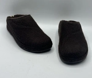 FitFlop Gogh Shoes Women's 9 Brown Suede Hair Mule Clog Mules Slip On Moc - Picture 1 of 17