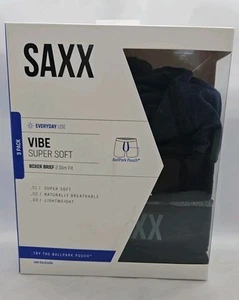 Saxx Mens Vibe Super Soft Boxer Briefs Pack of 3 Multi COLOR Blue Gray Medium - Picture 1 of 6
