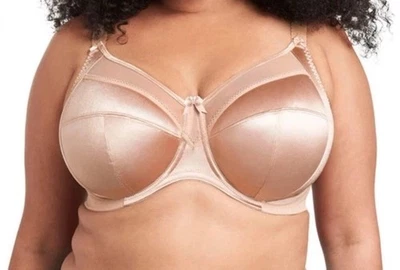 Sujetador con aros Goddess bronceado cobertura completa, soporte 40K ajustable. Encaje parcial Foto 1 de 4