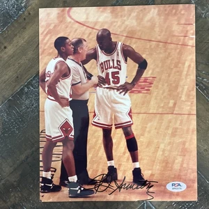 B.J. Armstrong Autographed 8x10 Photo w/ Michael Jordan #45 – Chicago Bulls -PSA - Picture 1 of 4