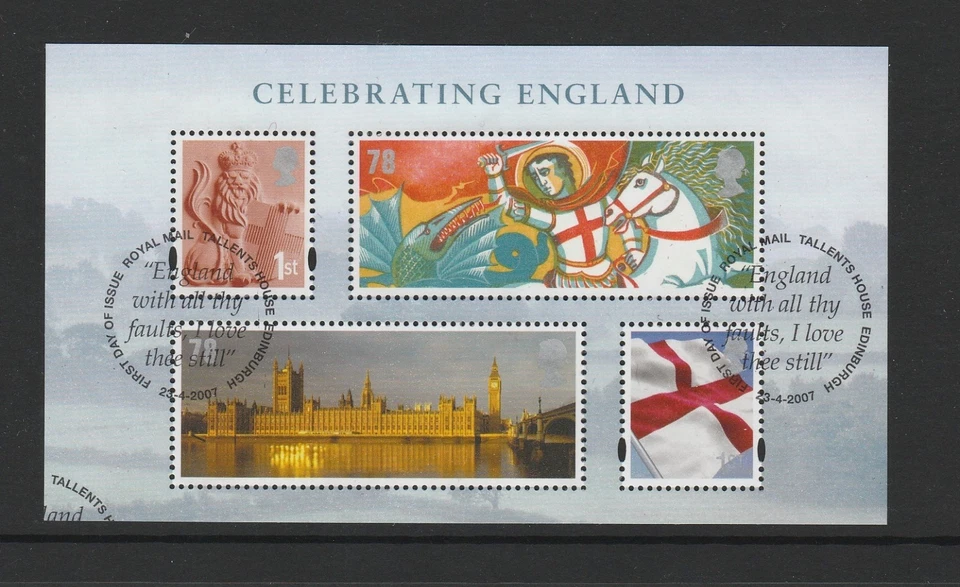 Mini hoja GB Inglaterra 2007 Celebrando Inglaterra SG MSEN50 FU Foto 1 de 1