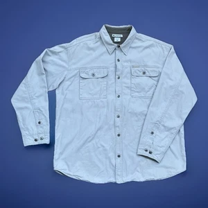 Columbia Fleece Lined Utility Overshirt Men's XL Light Grey 100% Cotton Outdoor - Picture 1 of 23