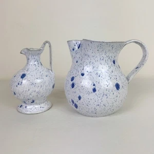 Blue Speckled Handmade Ceramic Pitcher Set - Picture 1 of 9