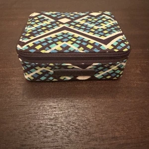 Vera Bradley Rain Forest Travel Pill Case Medicine Bag Organizer Blue Green - Picture 1 of 16