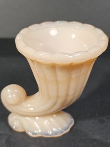 VTG Akro Agate Cornicopia Pink Slag Glass Toothpick Holder 3" Tall - Picture 1 of 6