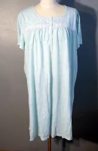 CROFT & BARROW Blue & White Floral Short Sleeve Nightgown Plus Size 3X - Picture 1 of 5