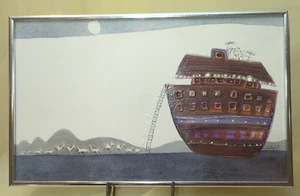 Mildred Hado "Noah's Ark" Folk Art Painting - Picture 1 of 6