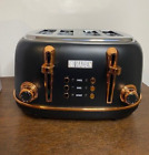 Haden 75042 4 Slice Wide-Slot Toaster - Black with Copper Trim