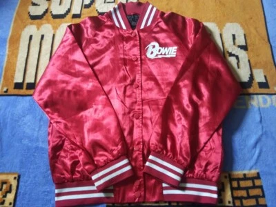 David Bowie Forever 21 Rare Limited Edition Red Satin Small/Medium Bomber Jacket - Image 1 of 4