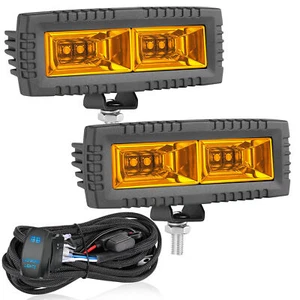 2X FOR Polaris Ranger XP 1000/1000 Crew 5" LED Light Bar Cube Flood+ Rock Switch - Picture 1 of 24