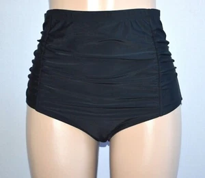 Tempt Me Women Retro High Waist Bikini Bottom Ruched Swim Brief Short Size Large - Picture 1 of 3