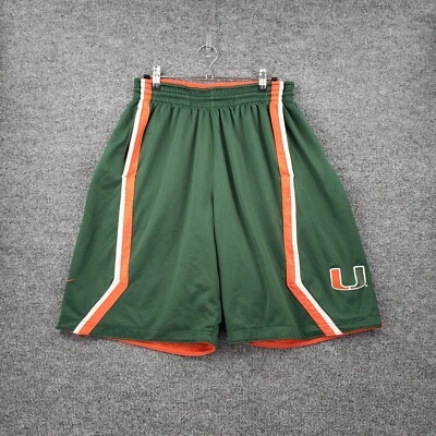 Nike Miami Hurricanes Shorts Mens S Small Green Dri Fit Reversible Basketball - Image 1 of 4