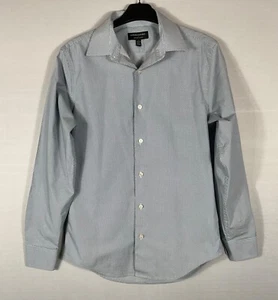 Banana Republic Dress Shirt Mens Small Ivory Blue Button Up Collar Long Sleeves - Picture 1 of 7