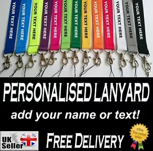 Printed or plain Lanyard - Personalised, custom, neck strap, CARD HOLDER option - Picture 1 of 7