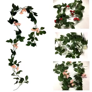 4x1.5m Artificial Silk Rose Flower Leaves Vine Leaf Garland Foliage Home Decor - Bild 1 von 8