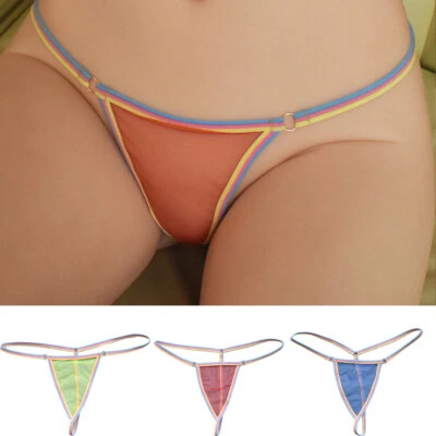 Damen-Unterwäsche Mikro-Tanga Offener Hintern Niedrige Taille Tanga-Slip С - Bild 1 von 4