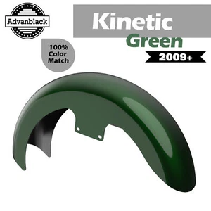 KINETIC GREEN Advanblack 19" Reveal Wrapper Hugger Front Fender For 09+ Harley - Picture 1 of 9
