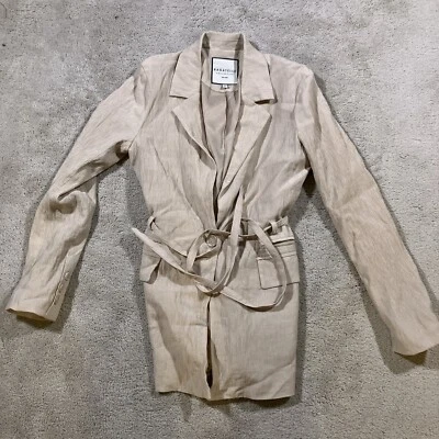 Chaqueta Abrigo Colección Bagatelle Drapeado Frente Abierto Mediano Corbata Botón Delantero Foto 1 de 4