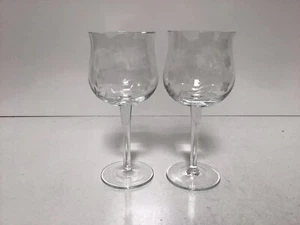 Vintage Princess House Heritage Clear Wine Goblets Stems For Gift Set of 2 - Picture 1 of 6