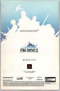 Affiche de jeu publicitaire imprimé en ligne Final Fantasy XI PROMO originale PlayStation 2 11