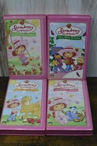 Lot of 4 Strawberry Shortcake Clamshell VHS Cases Vintage Cartoon Collection a1 - Picture 1 of 10