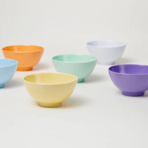 Barel Designs Set of 6 Everyday Rice Bowls in Pastel Colours - Picture 1 of 7