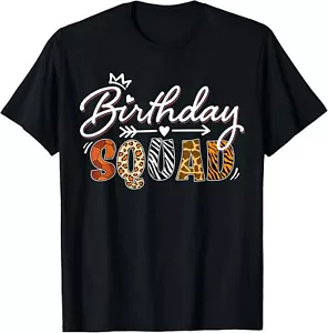 Birthday Squad Wild Animals Print Safari Zoo Kids Boys Girls T-Shirt Hoodie - Picture 1 of 19