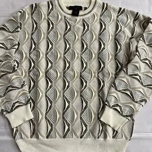 Vintage Protege Collection Pullover Herren Large 3D Struktur Grob Biggie Pulli - Bild 1 von 11