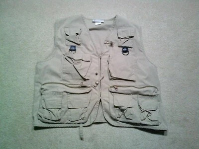 Vintage Columbia Hunting Fishing Vest Mens Large XL Extra Large Beige - Image 1 of 4