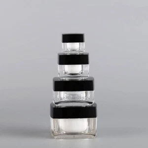 5ml 10ml 30ml 50ml Empty Black Acrylic Eyeshadow Makeup Cream Jar Pots Cosmetics - Foto 1 di 4