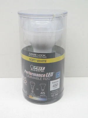 (3-Pack) Feit R20 8-Watt LED Lamp Light Bulb 8W Soft White 450-Lumen 2700K - Image 1 of 4