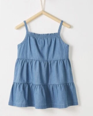 Camiseta sin mangas Hanna Andersson Chambray Swing denim azul algodón talla 10 (140) Foto 1 de 4