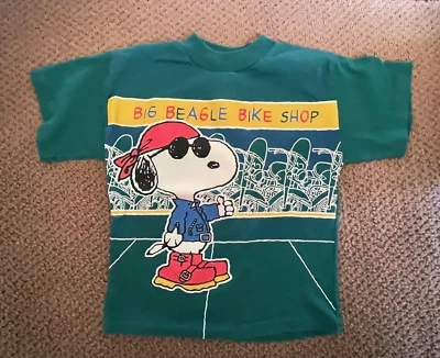 Vintage 90s SNOOPY the BIKER motorcycle Heavy weight short sleeved TShirt SZ 6 - Image 1 of 4