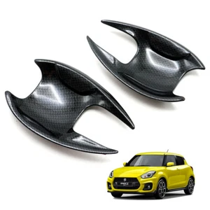 For Suzuki Swift Hatchback 2018 20 Black Carbon Front Door Handle Bowl Insert - Picture 1 of 8
