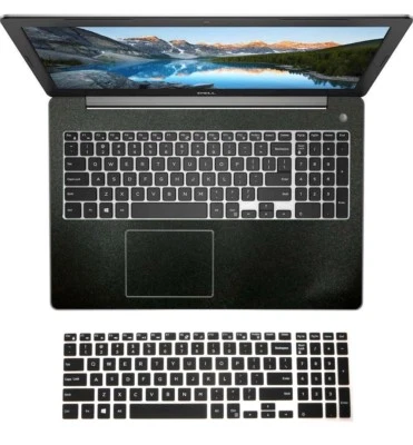 Matte black Palmrest Skin + Keyboard Cover for 15.6'' Dell Inspiron 15-5000 - Image 1 of 2