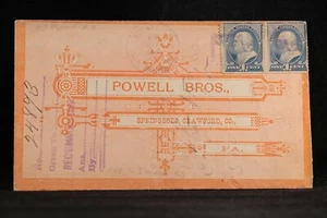 Pennsylvania: Bulger 1890 Powell Brothers Allover Orange Retourenbrief - Bild 1 von 2