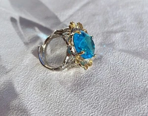 Swiss Topaz Blue Zircon 18K Gold Filled Ring - Picture 1 of 5