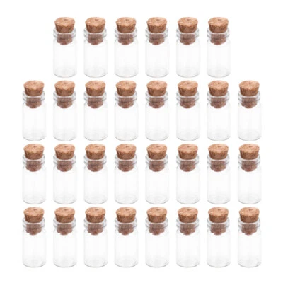Mini botellas de vidrio de corcho de 30 piezas hágalo usted mismo mini botellas de deseos pequeñas botellas de vidrio de corcho - Imagen 1 de 4