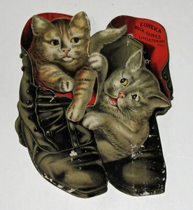 NUEVO HAMPSHIRE LITTLETON NH EUREKA BUCK GUANTES TROQUELADOS GATOS BOTAS ANUNCIO TARJETA COMERCIAL - Imagen 1 de 6