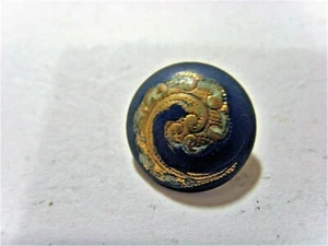 1800s antique  rare12 mm champlevé cloisonné gold tone metal button spiral 51068 - Picture 1 of 5